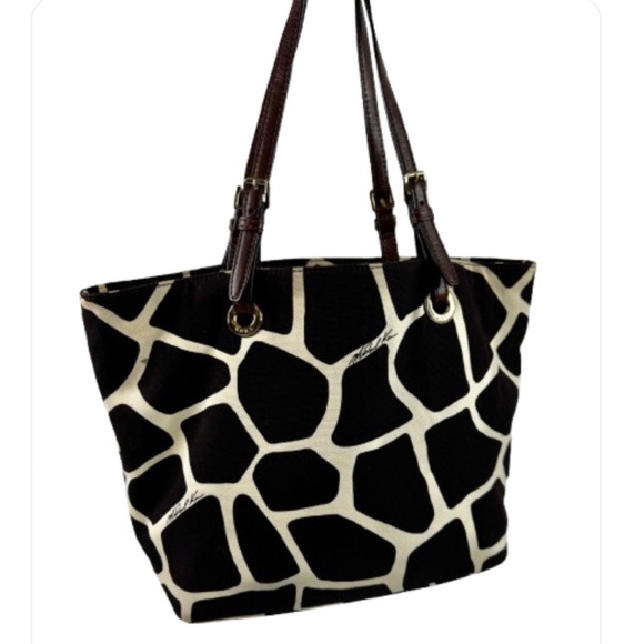 Michael Kors Giraffe Print Canvas Tote Bag - Picture 1 of 11